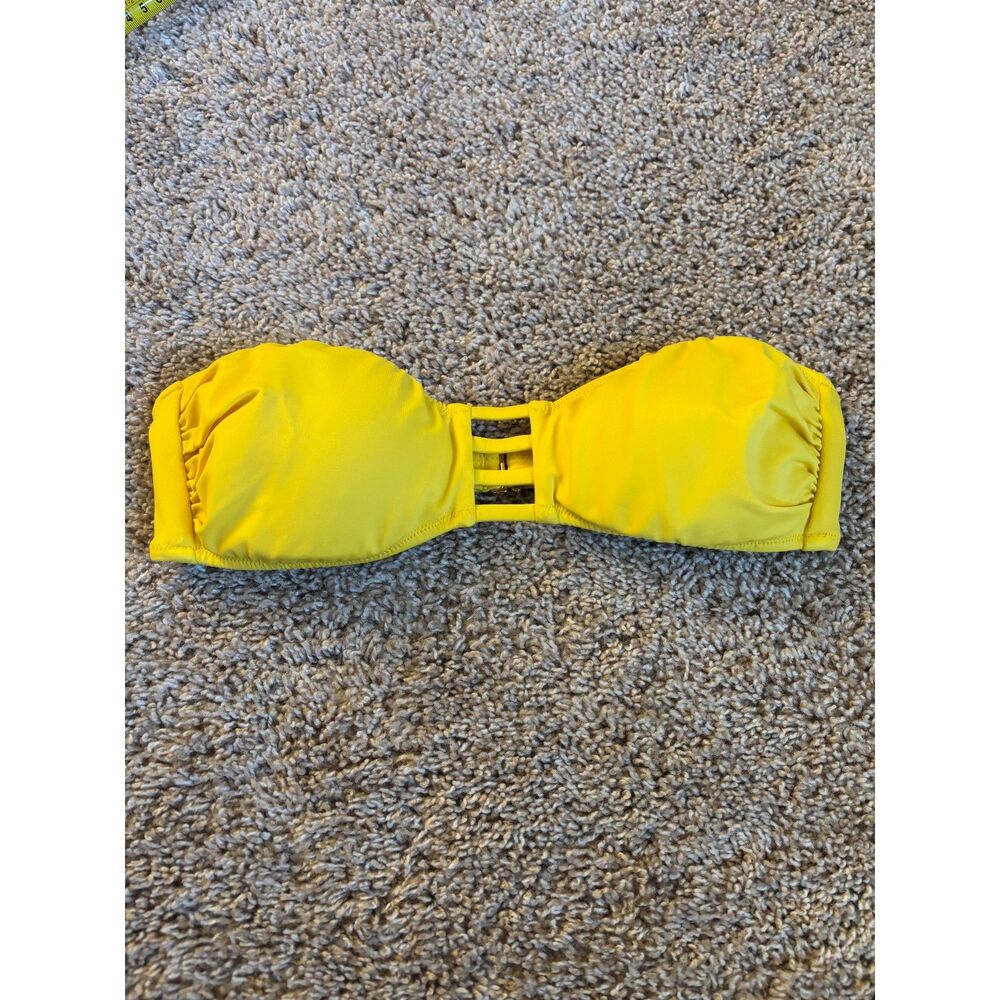 Victoria's Secret Swim Top Womens S Yellow Bandeau Cutout